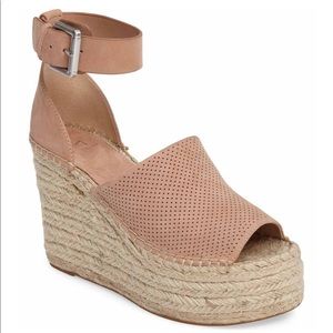 Marc Fisher LTD Adalyne Platform Blush Suede Wedge